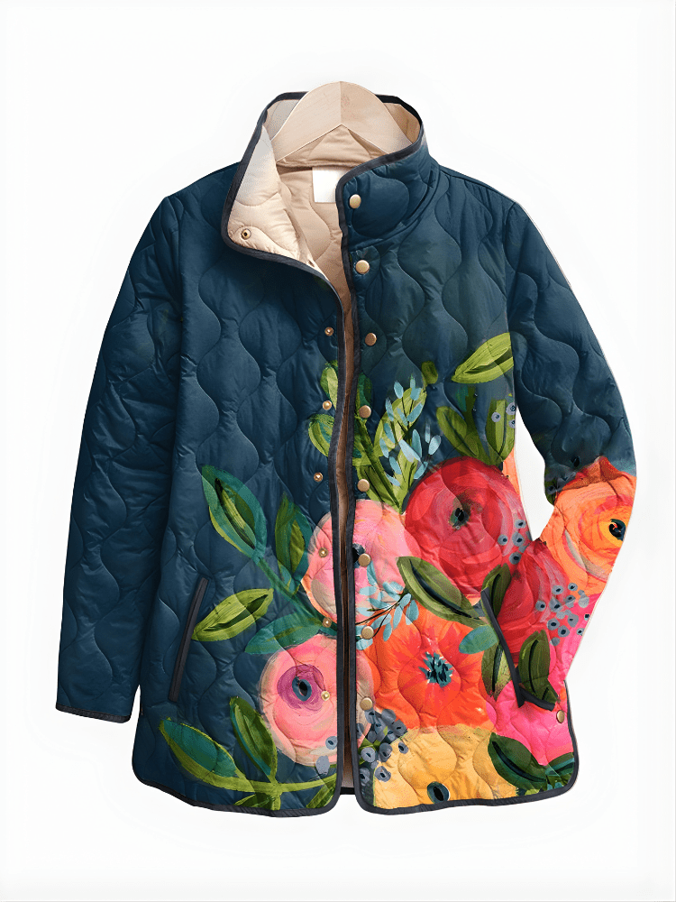 CARTER | Quilted jacket with floral print - Liora Melbourne
