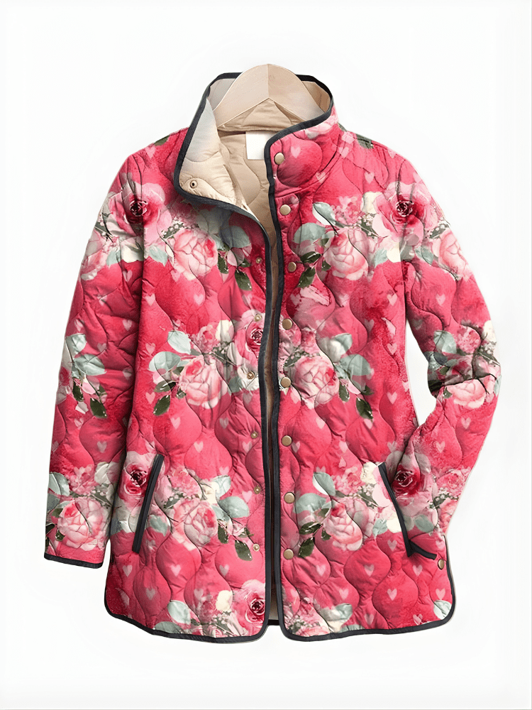 CARTER | Quilted jacket with floral print - Liora Melbourne