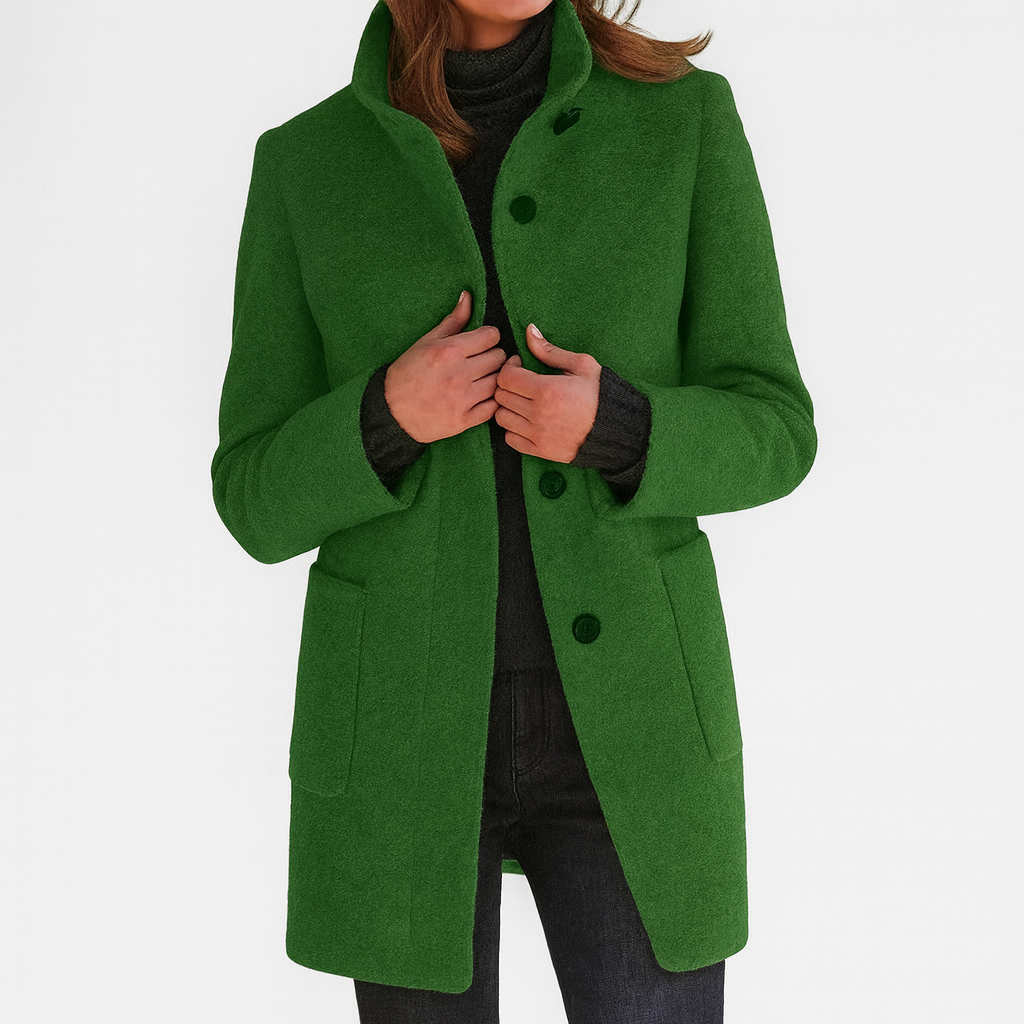PETRA | Coat with stand collar