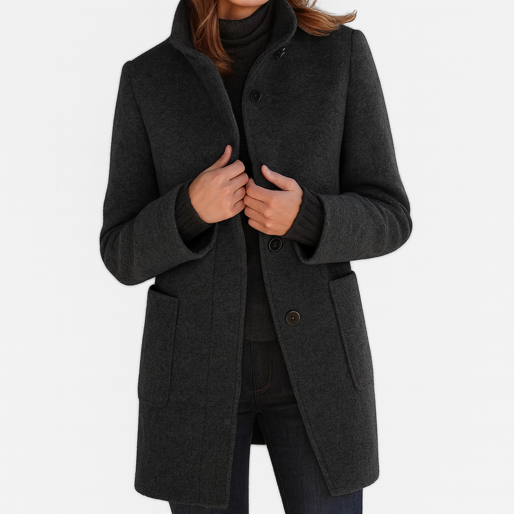 PETRA | Coat with stand collar
