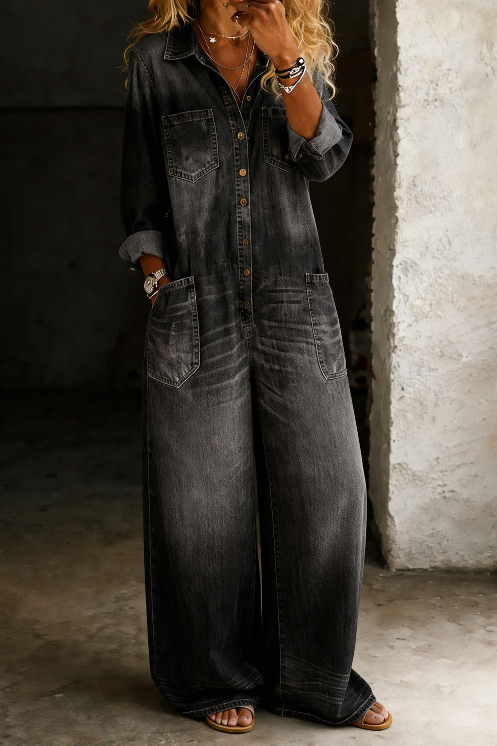 LENA | Jumpsuit with patch pockets