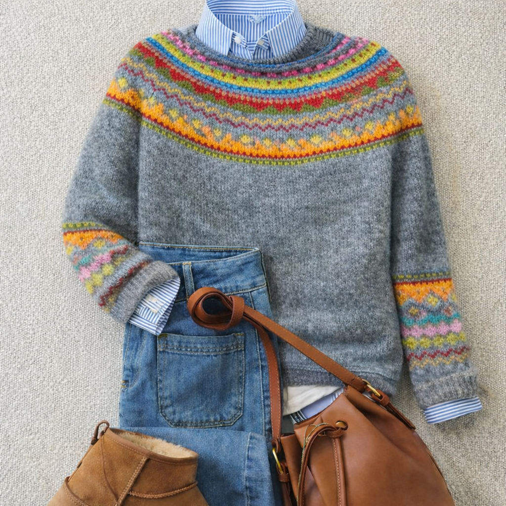 EMILY | Nordic knit jumper with ribbed cuffs