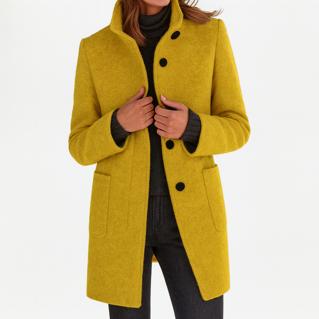 PETRA | Coat with stand collar