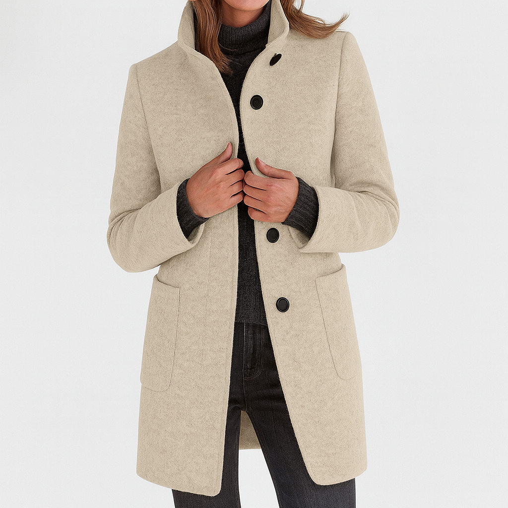 PETRA | Coat with stand collar