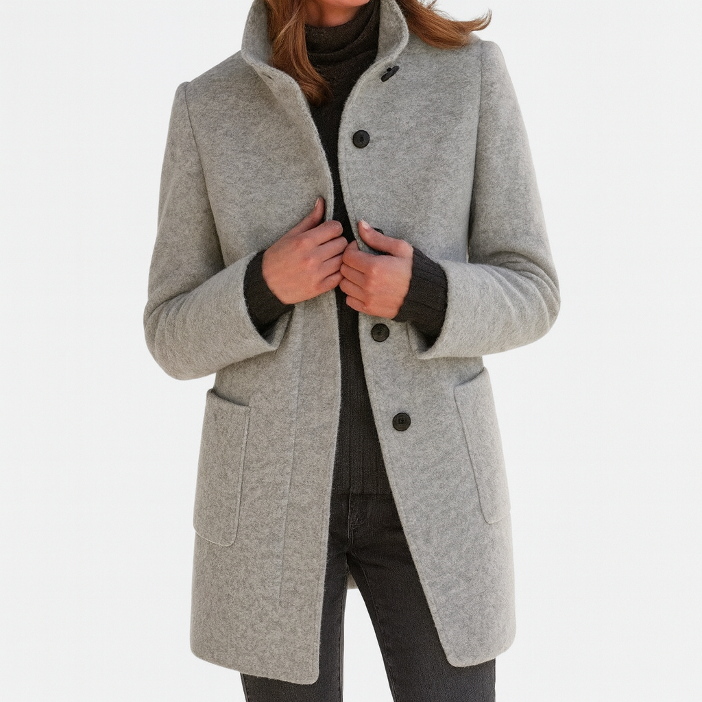 PETRA | Coat with stand collar