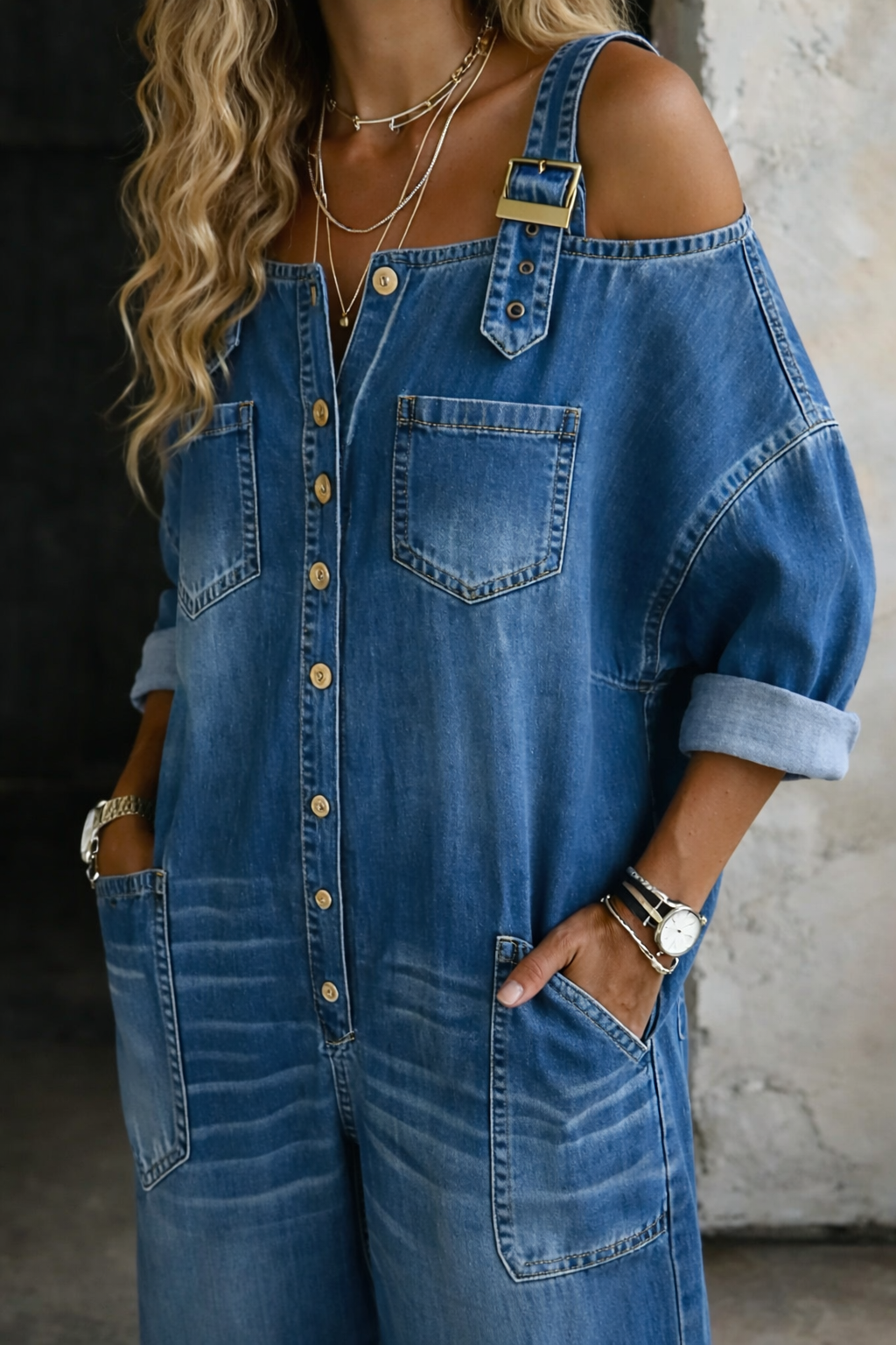 SOPHIA | Jumpsuit with off-shoulder neckline