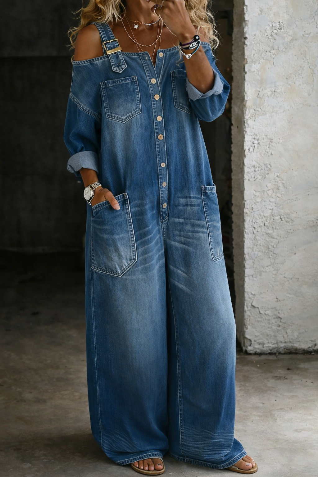 SOPHIA | Jumpsuit with off-shoulder neckline