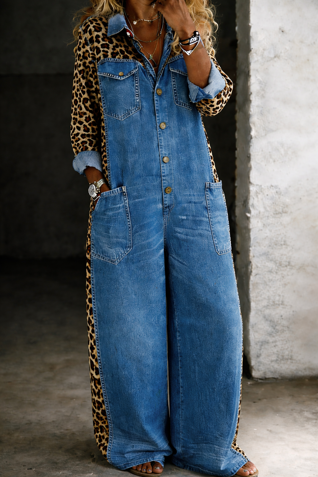 AMANDA | Jumpsuit with denim-look finish
