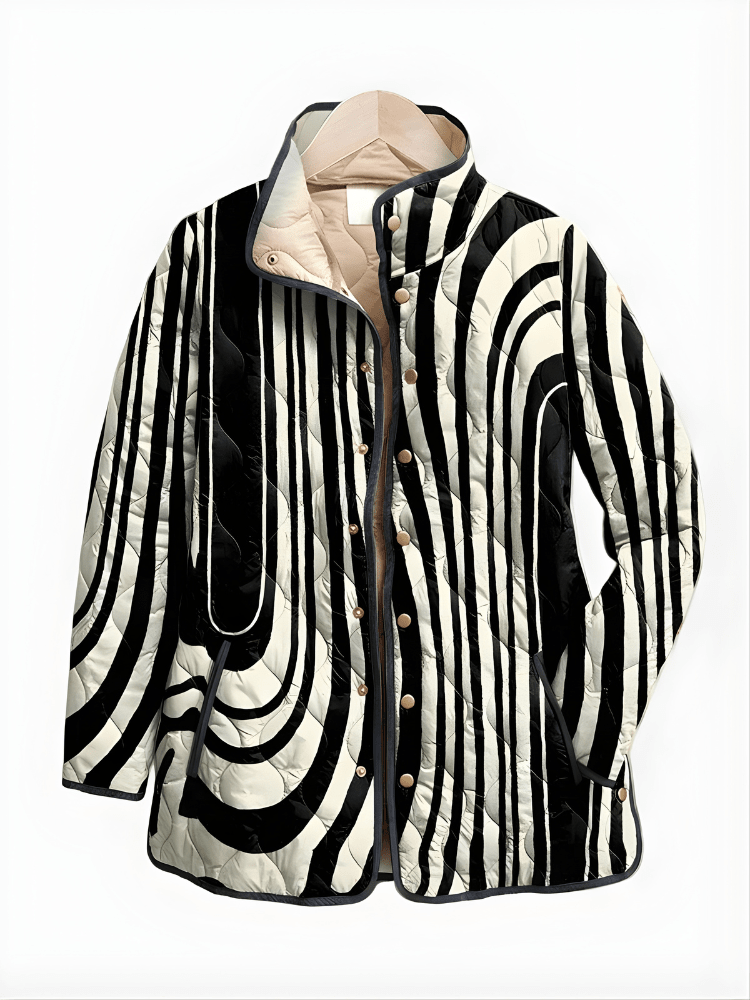 COLETTE | Quilted jacket with geometric print - Liora Melbourne