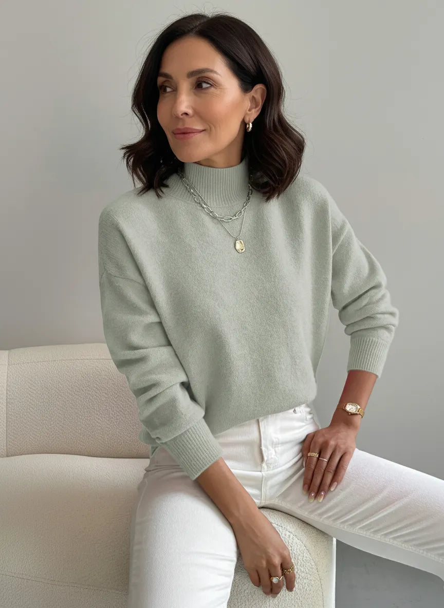 ELEANOR | Polo neck jumper with ribbed cuffs