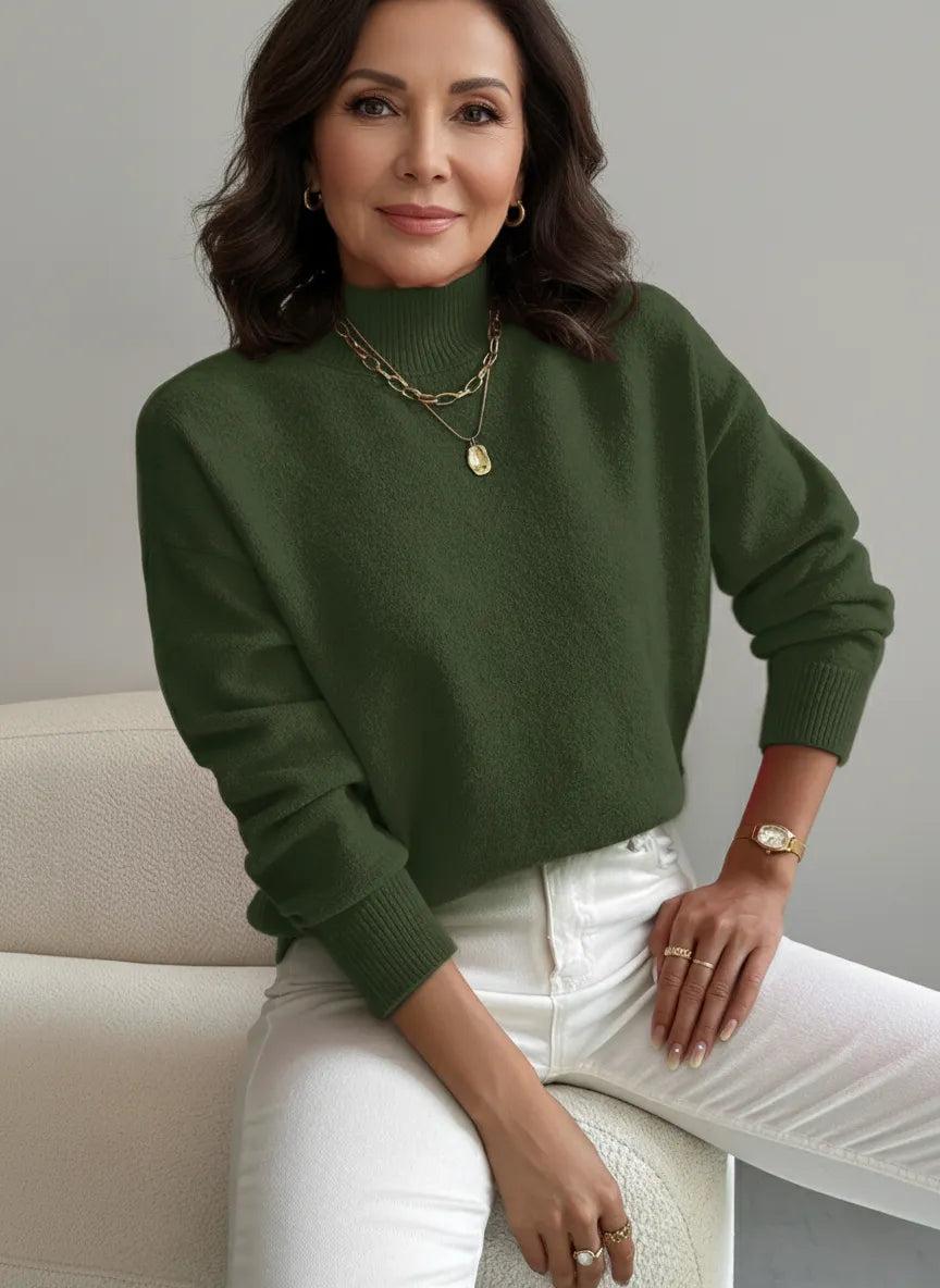 ELEANOR | Polo neck jumper with ribbed cuffs