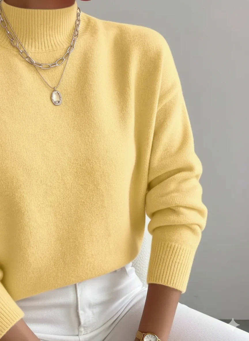 ELEANOR | Polo neck jumper with ribbed cuffs