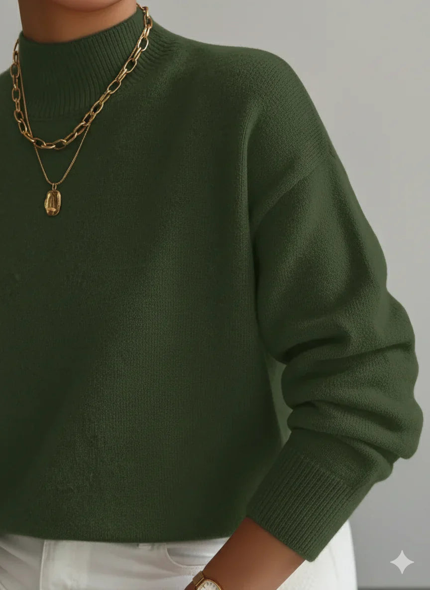 ELEANOR | Polo neck jumper with ribbed cuffs