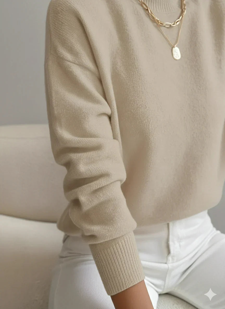 ELEANOR | Polo neck jumper with ribbed cuffs