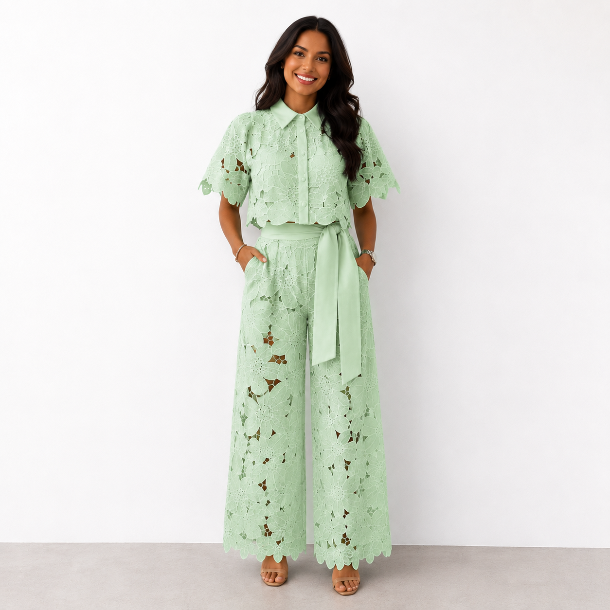 DIVINA | Set with wide-leg trousers
