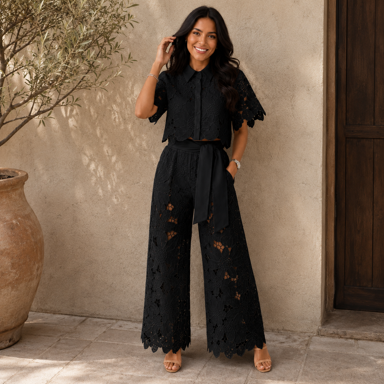 DIVINA | Set with wide-leg trousers