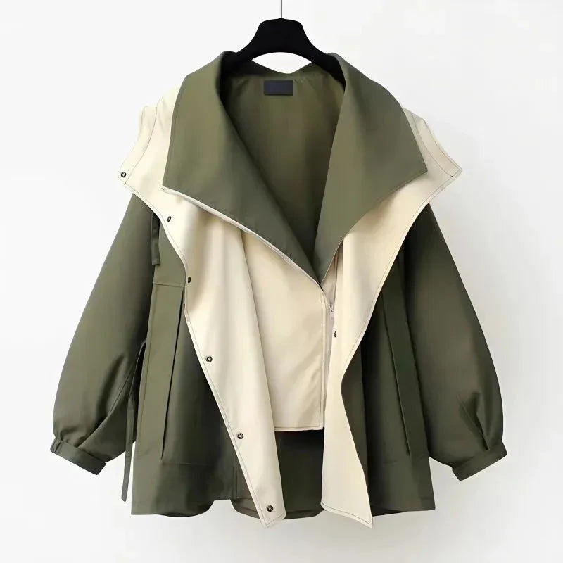HARPER | Trench coat with two-tone design