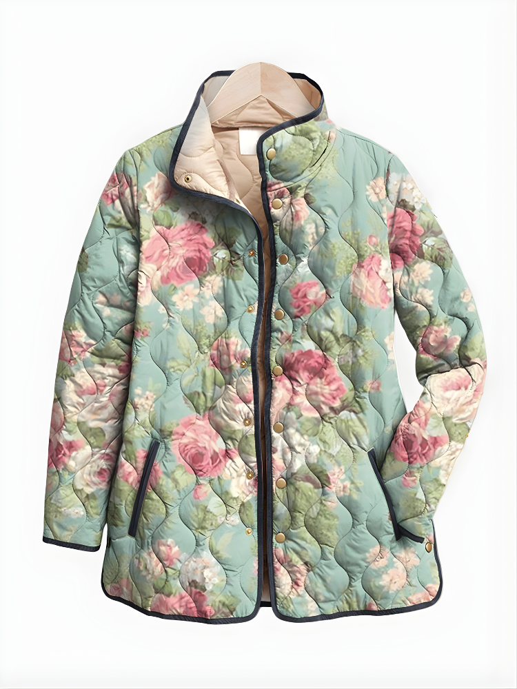 LISA | Quilted jacket with retro floral print