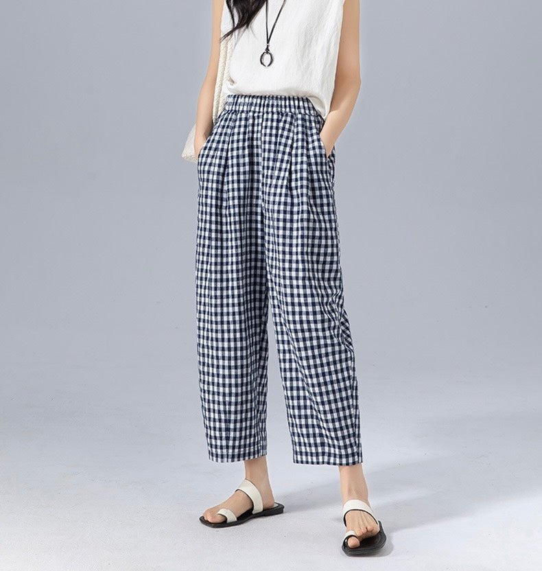 CHELSEA | Trousers with gingham print - Liora Melbourne