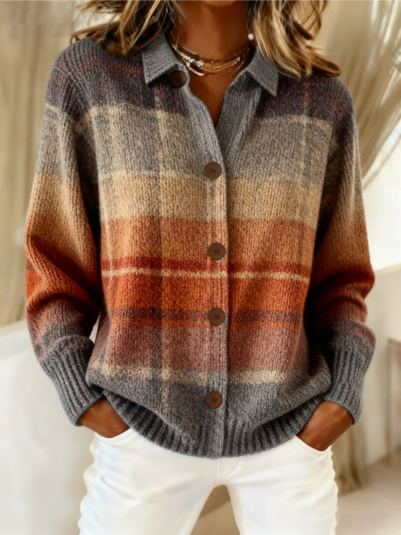 EDITH | Cardigan with plaid pattern