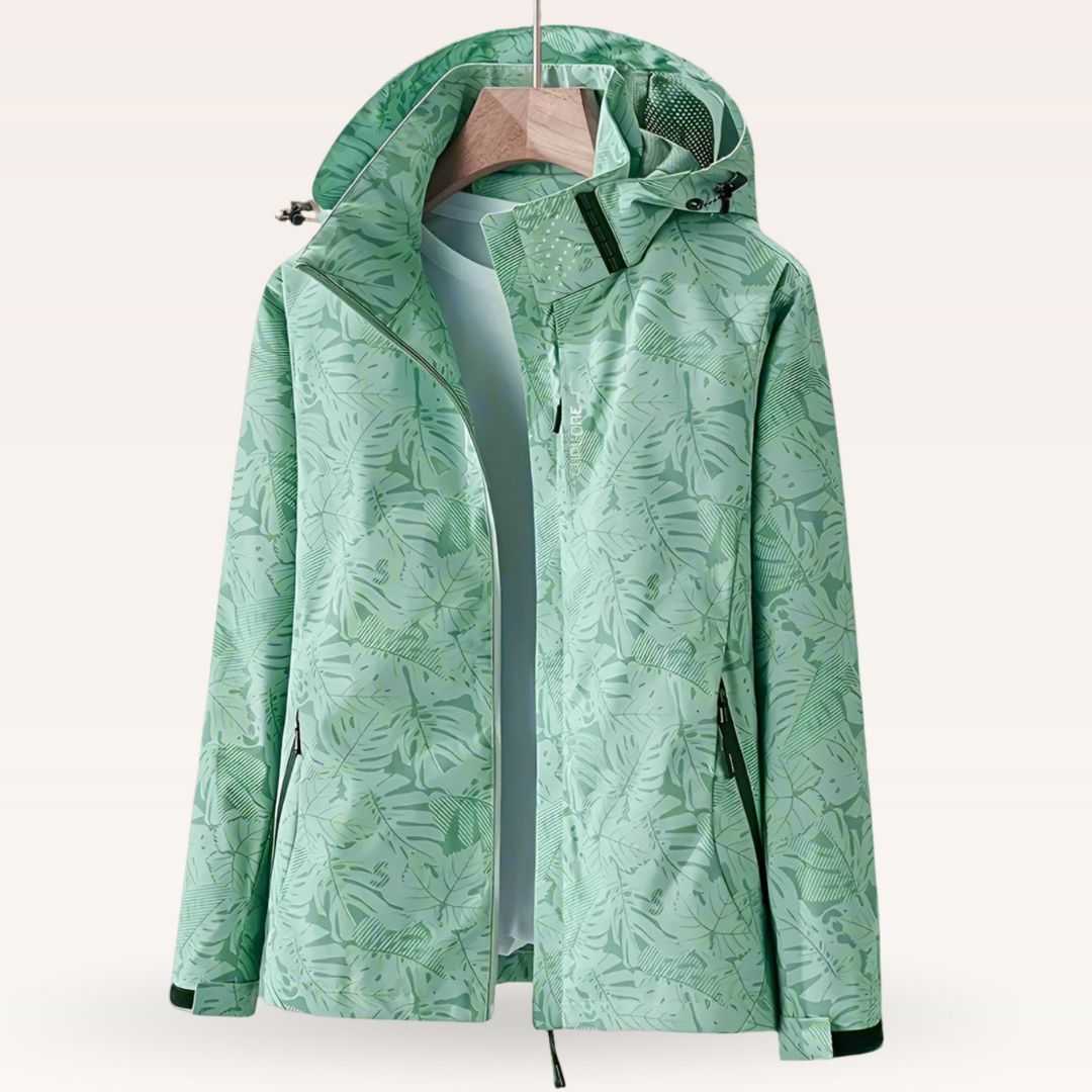 ISLA | Waterproof summer jacket with leaf print