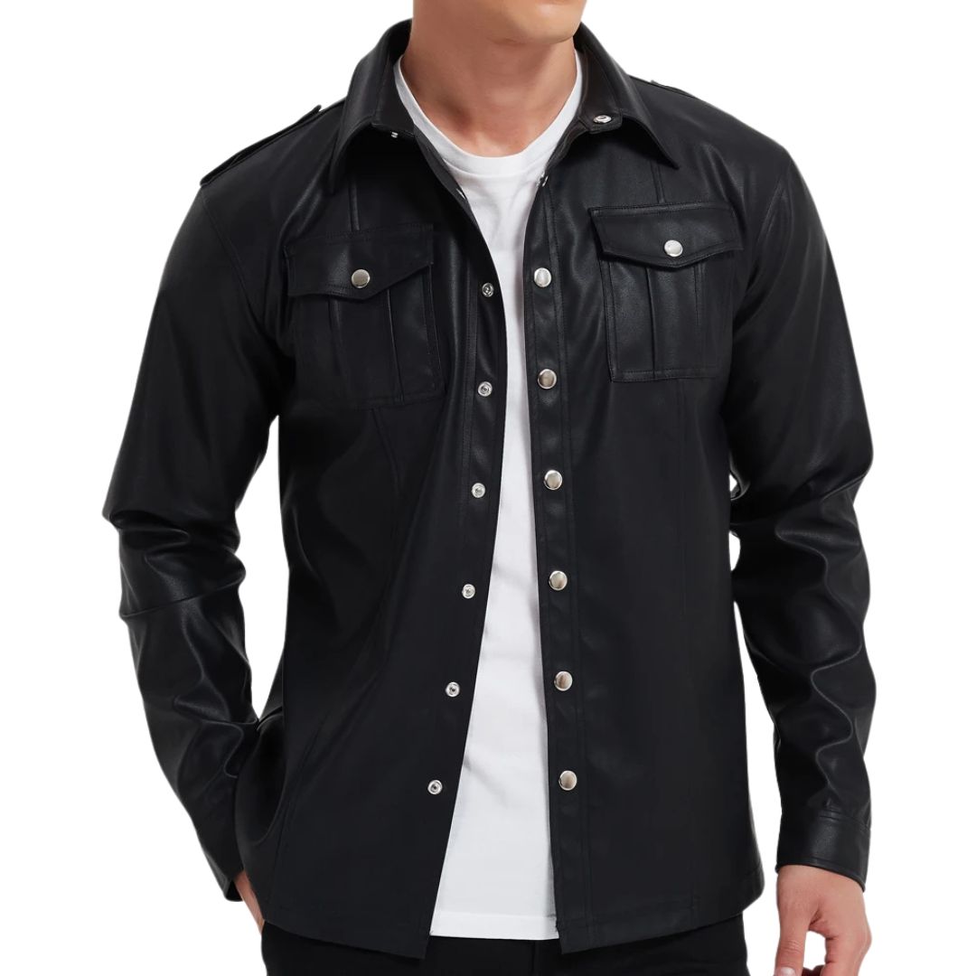 LUCA | Long-sleeve top in faux leather