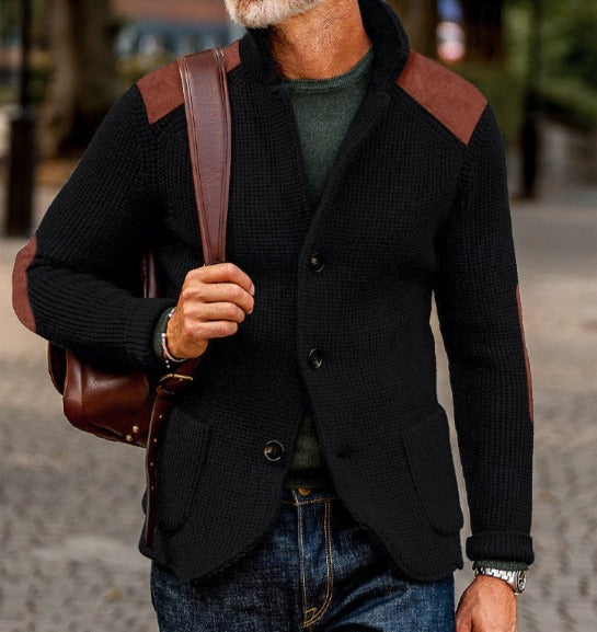 DIETER | Knit blazer with suede trim