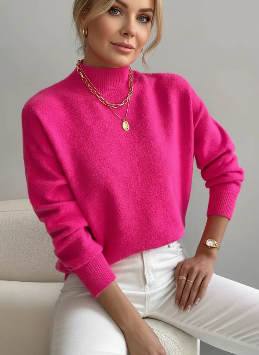 ELEANOR | Polo neck jumper with ribbed cuffs