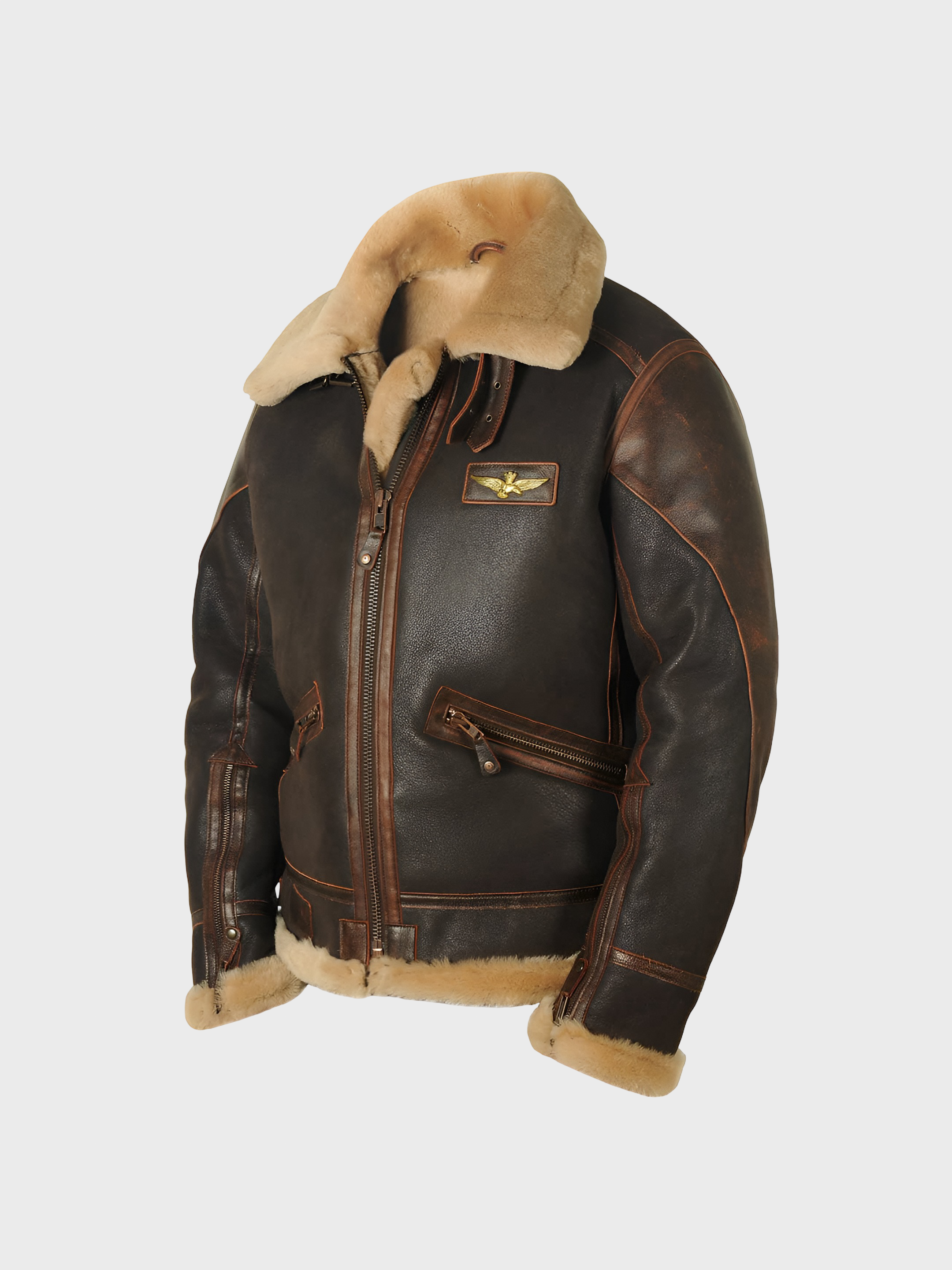 MAVERICK | Aviator jacket with sherpa lining