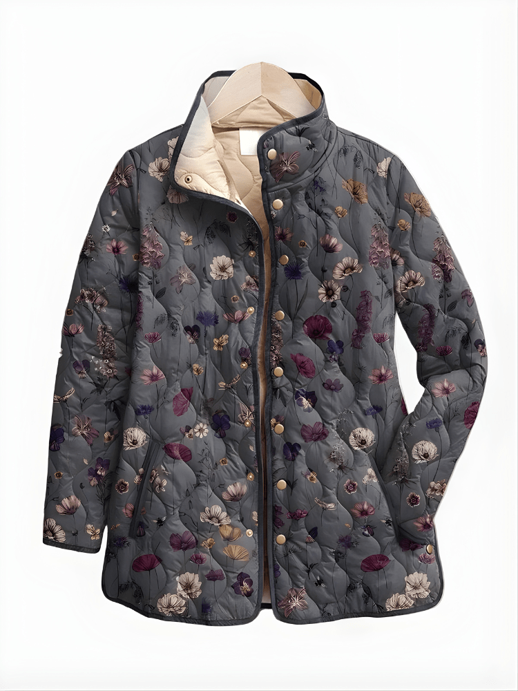 REINA | Quilted jacket with vintage floral print - Liora Melbourne