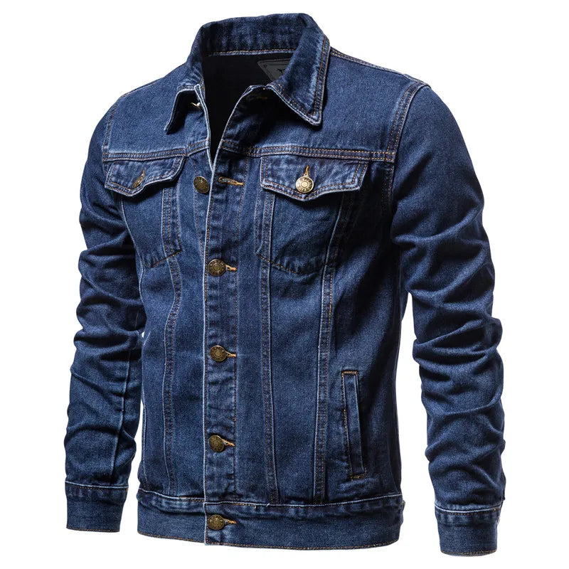 LIAM | Denim jacket with biker styling