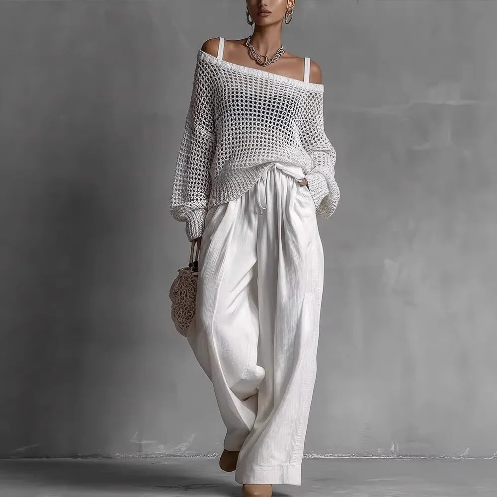 CLARIBEL | Set with wide-leg trousers