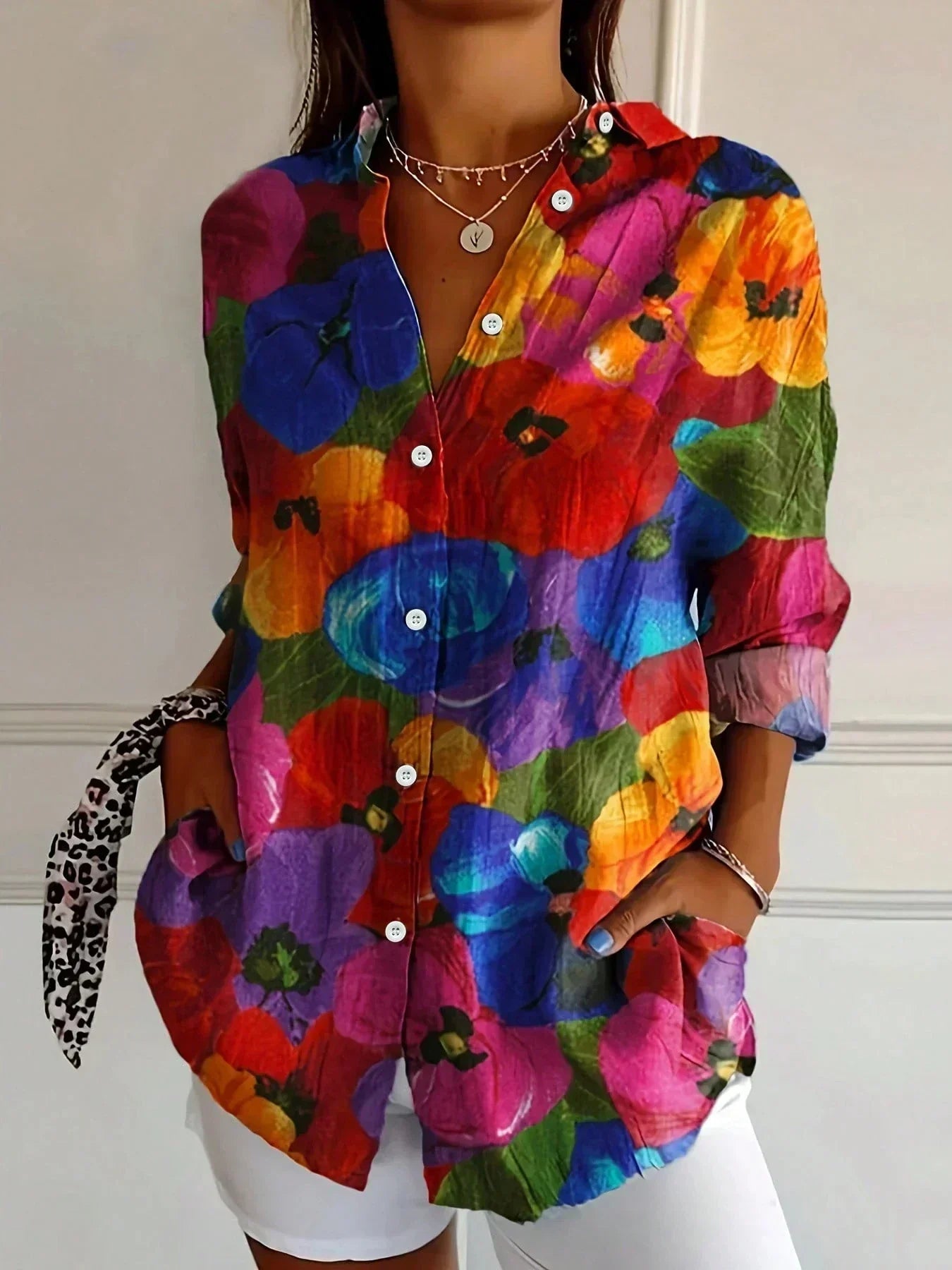 RINA | Blouse with colourful print
