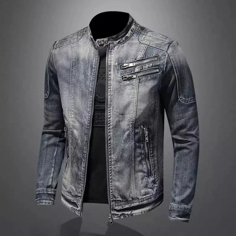 LUCA | Denim jacket with biker detailing