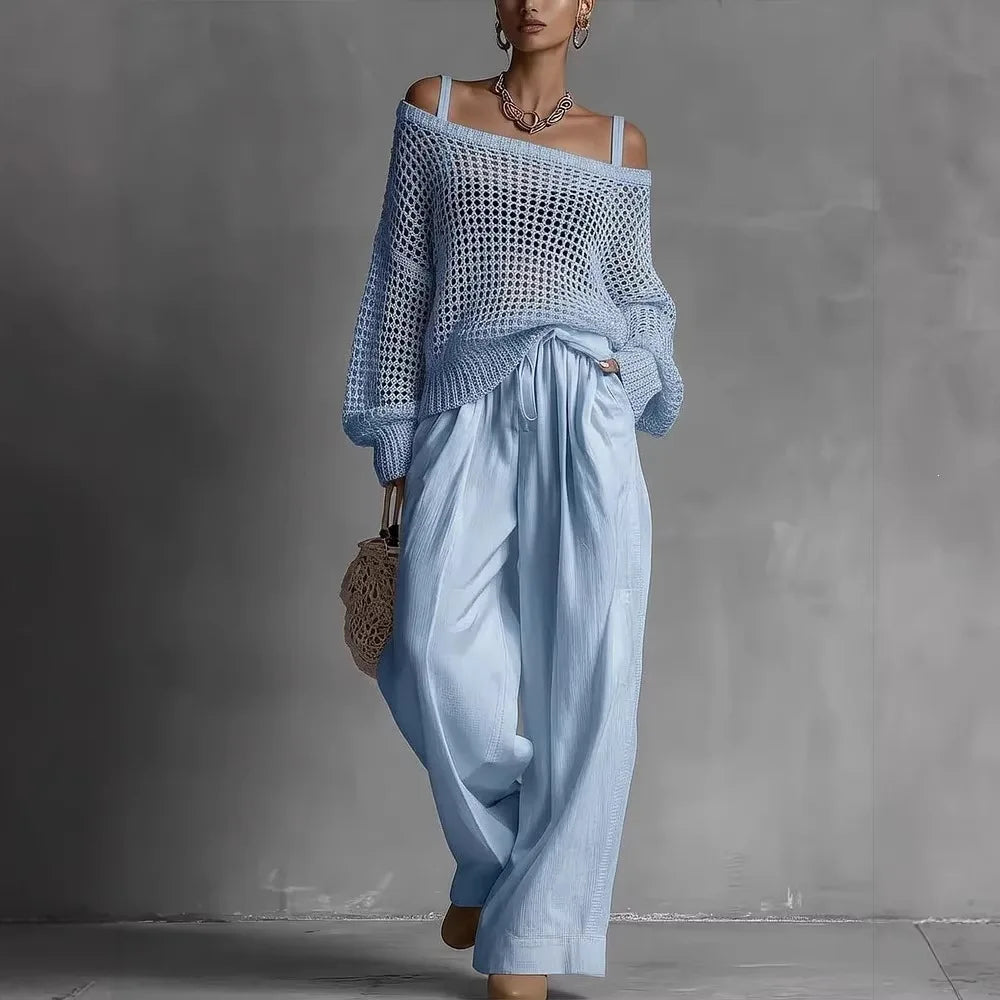 CLARIBEL | Set with wide-leg trousers