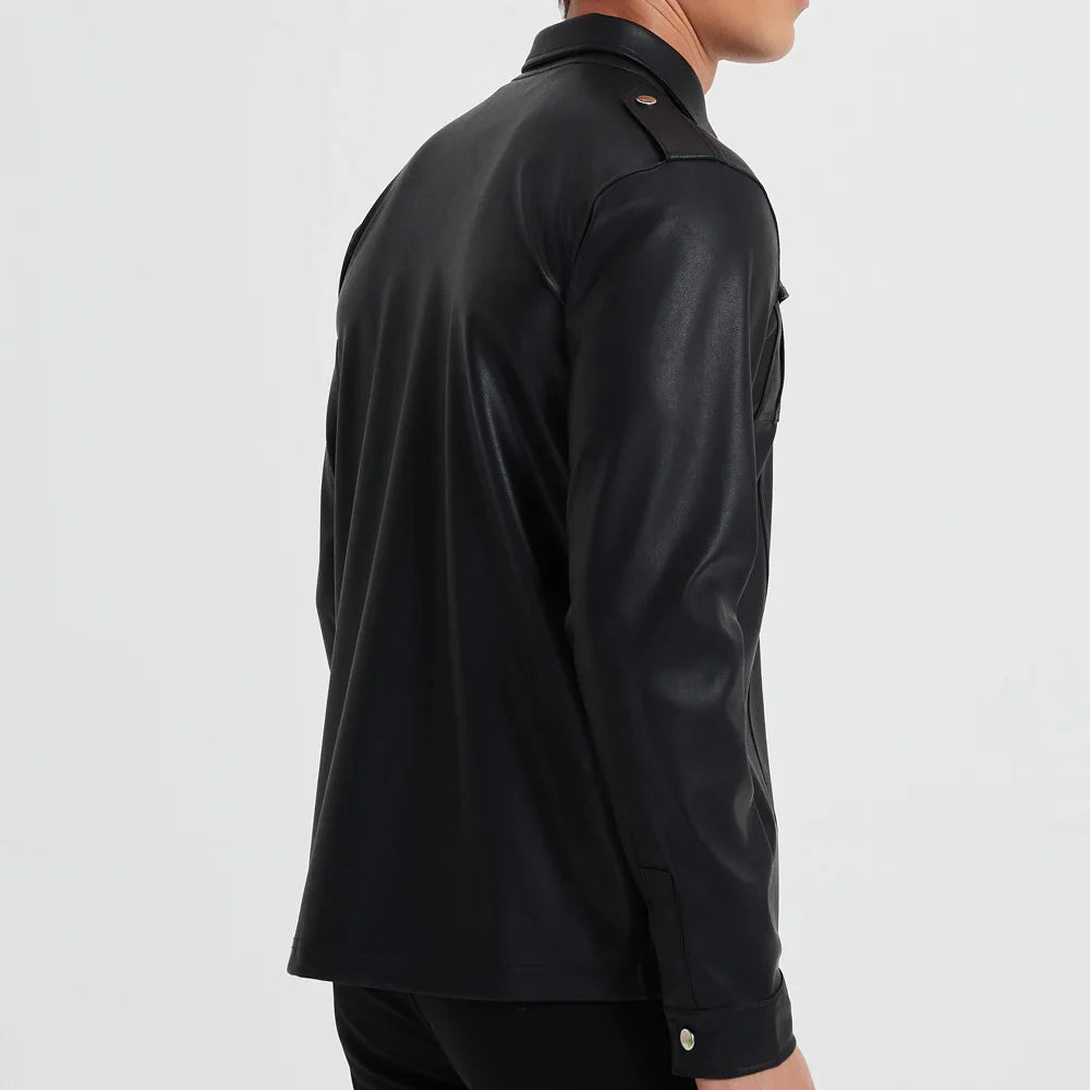 LUCA | Long-sleeve top in faux leather