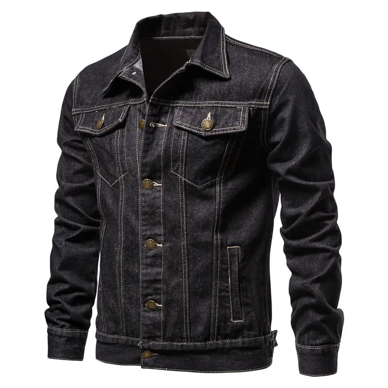 LIAM | Denim jacket with biker styling