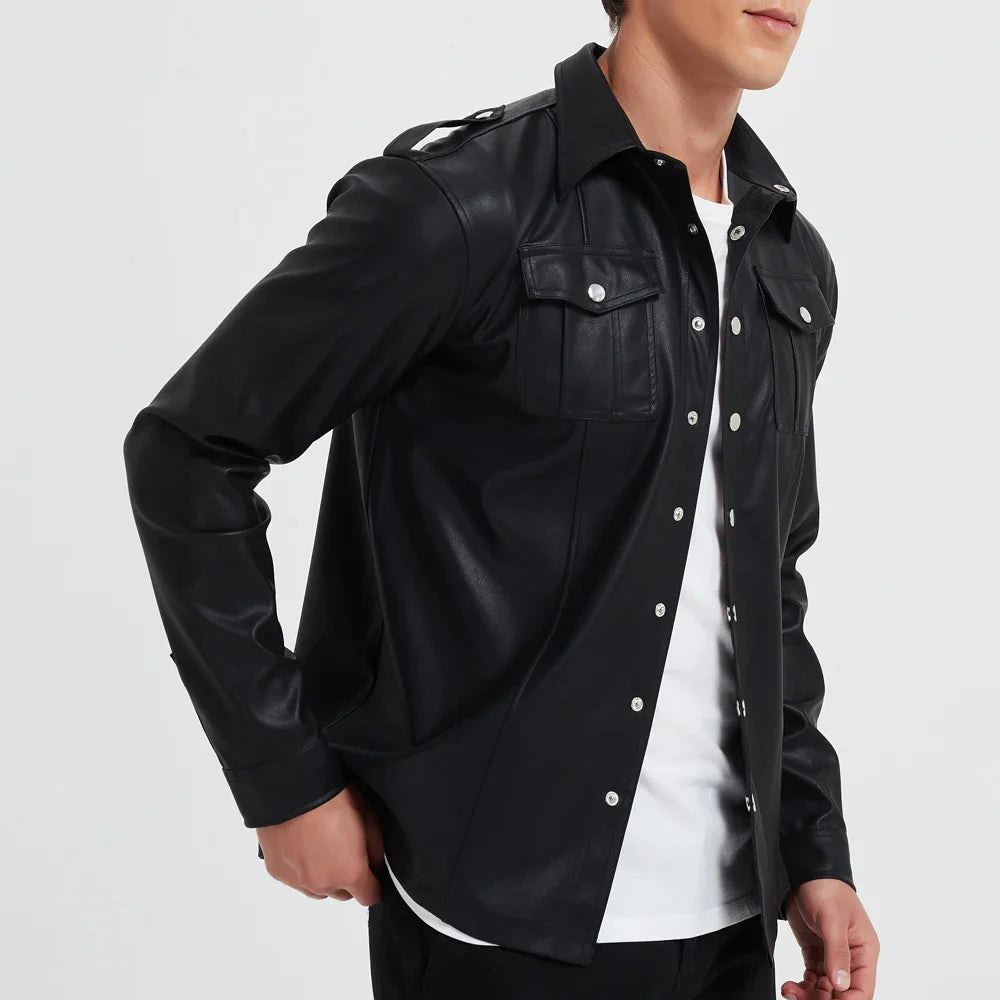 LUCA | Long-sleeve top in faux leather