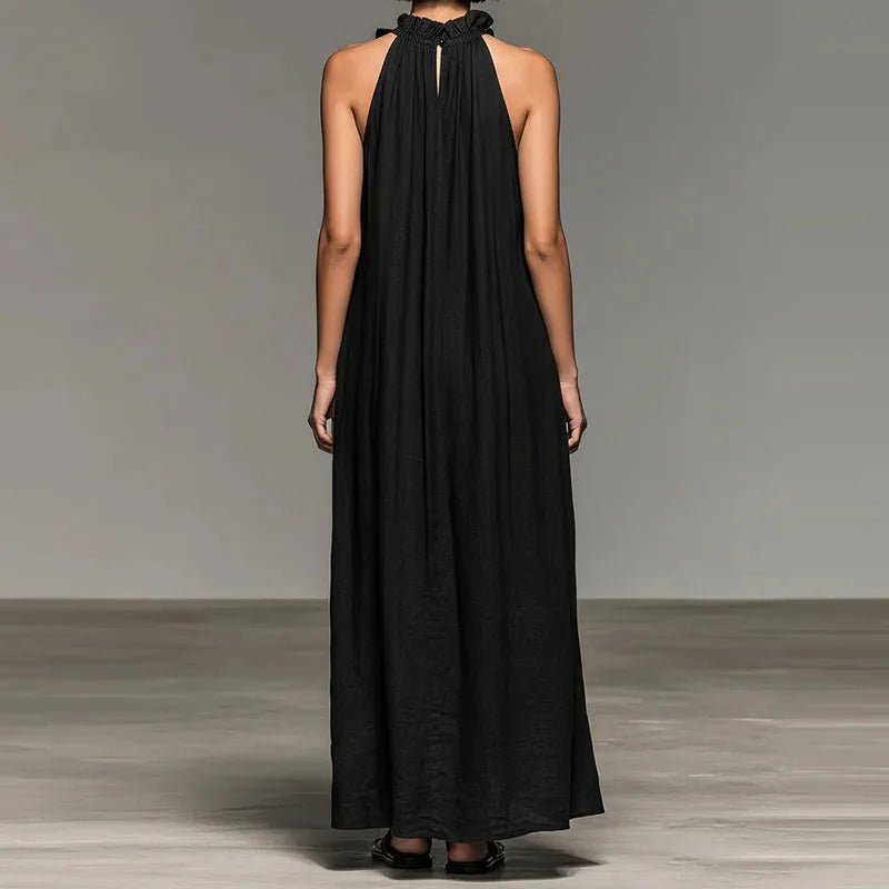 AURELIA | Maxi dress with ruffle halter neckline