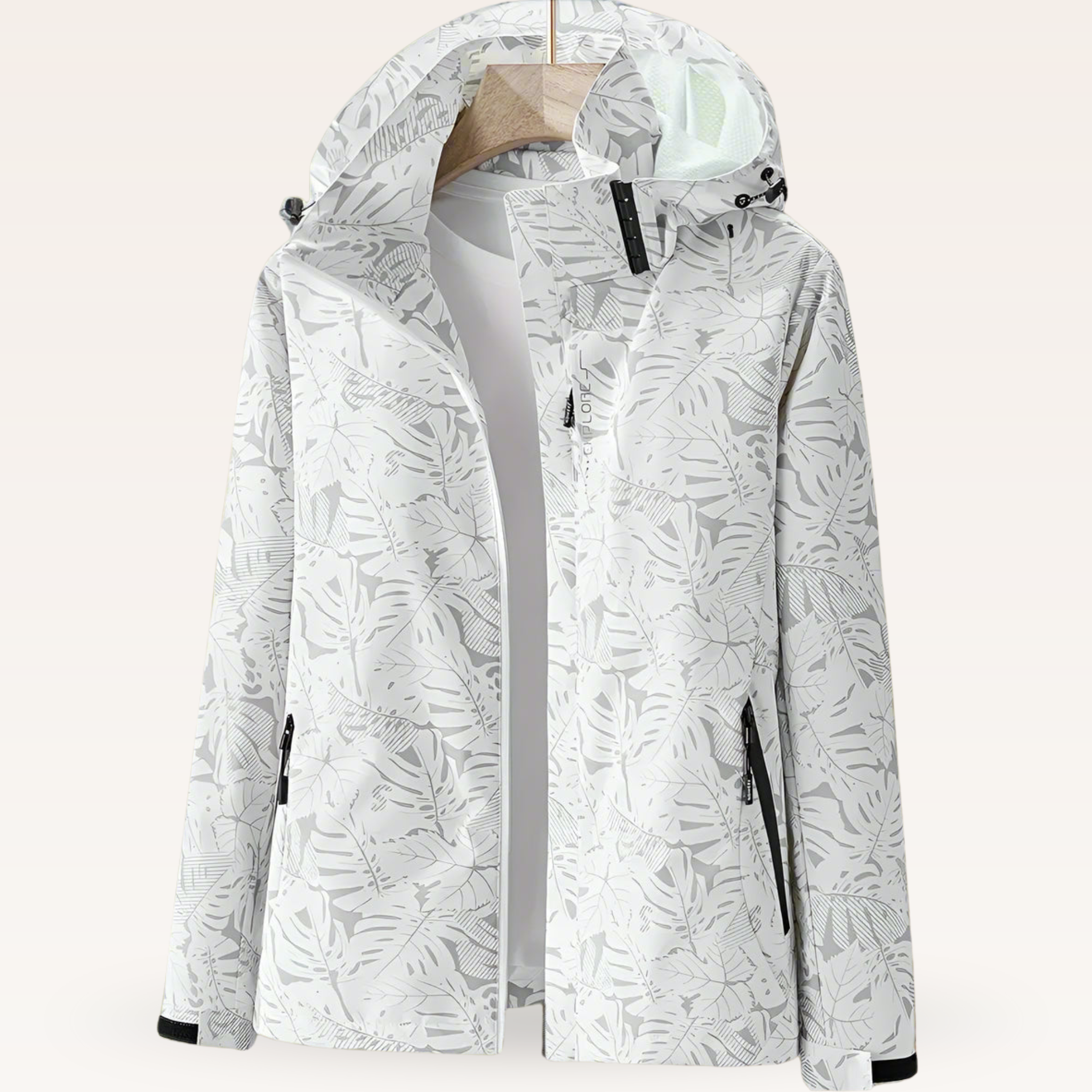 ISLA | Waterproof summer jacket with leaf print