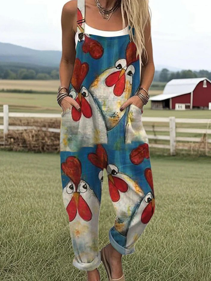 EVIE | Jumpsuit with chicken print