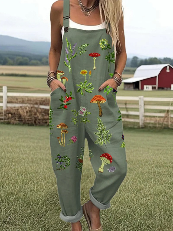 WILLOW | Wide-leg jumpsuit with botanical embroidery