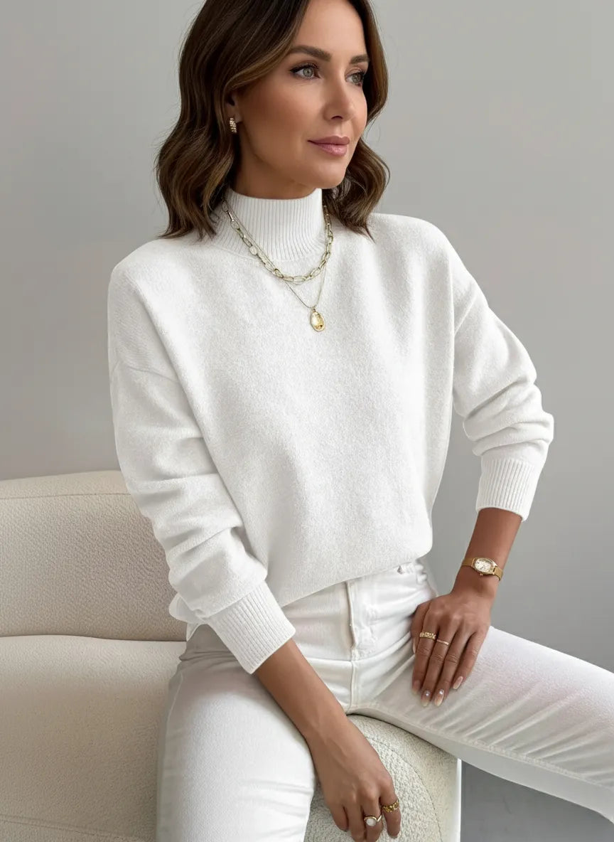 ELEANOR | Polo neck jumper with ribbed cuffs