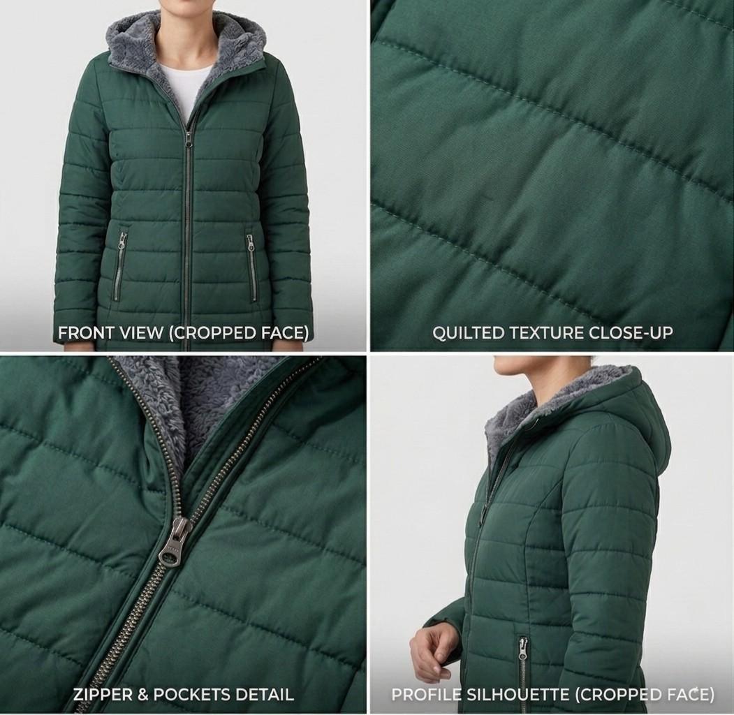 OLIVIA | Winter coat with quilted shell