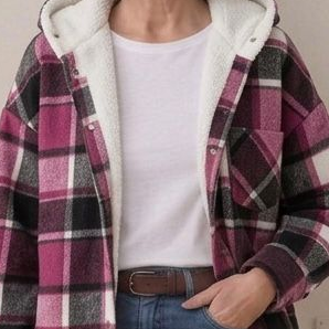 PIPER | Hooded shacket with flannel fabric