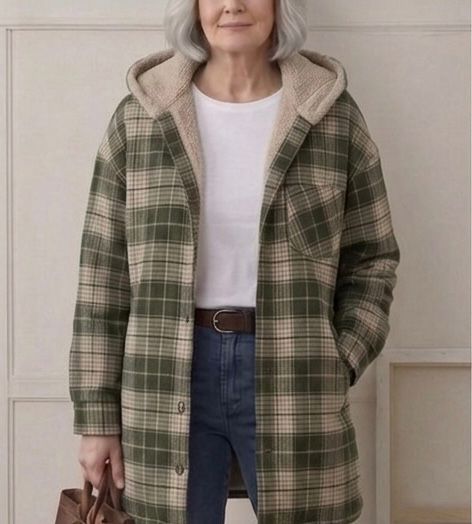 PIPER | Hooded shacket with flannel fabric