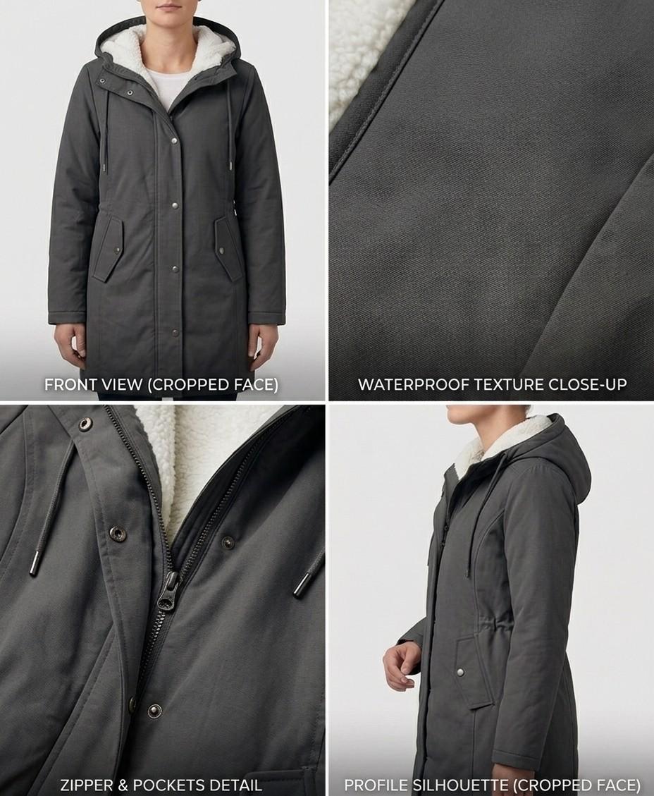 AMÉLIE | Long parka with fleece lining