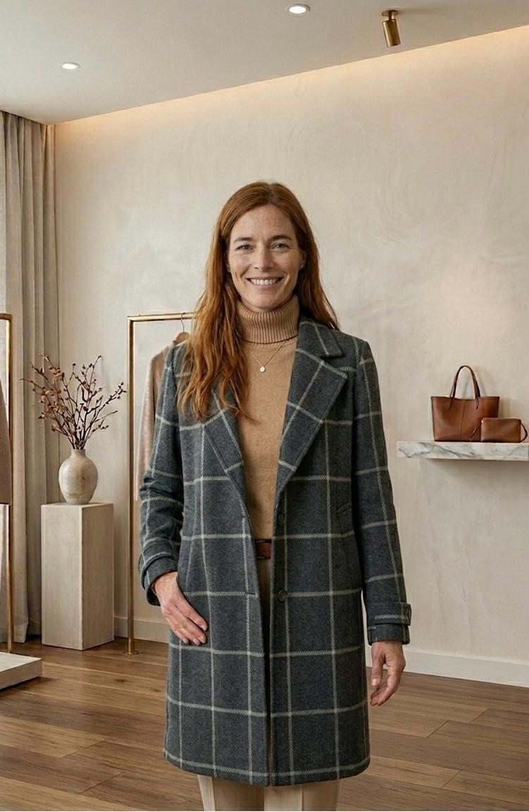 MARGARET | Long-line coat with heritage tweed