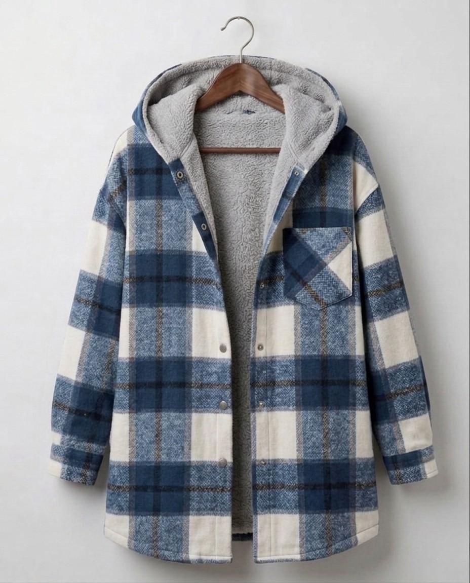 PIPER | Hooded shacket with flannel fabric