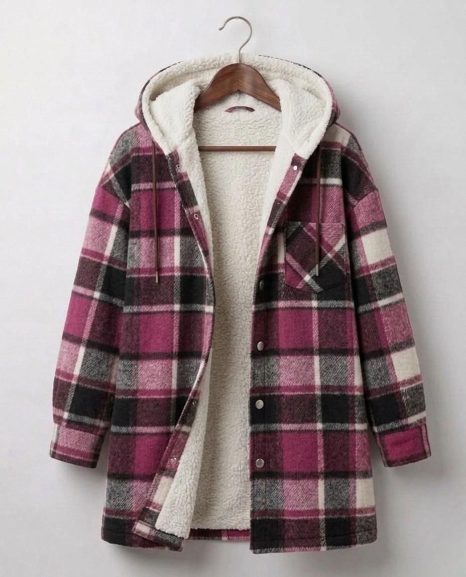 PIPER | Hooded shacket with flannel fabric